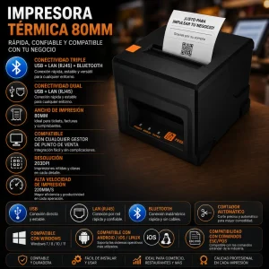 impresora pos con bluethoot 80mm