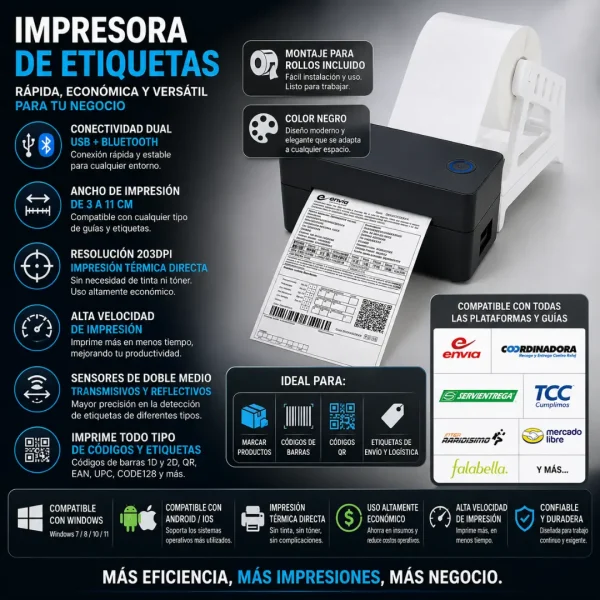 Impresora para códigos de barras y códigos QR