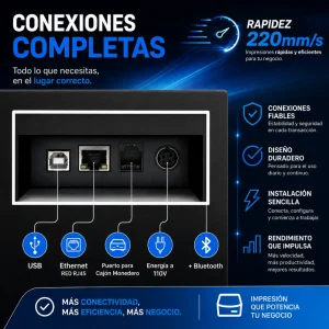 impresora punto de venta recibos 80mm android inalámbrica