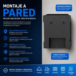 impresora pos bluethoot inalambrica montaje a pared 80mm