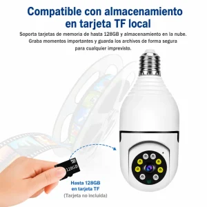 Cámara de Seguridad WiFi Bombillo compatible con aplicación móvil