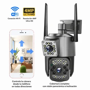 Cámara PTZ WiFi con doble lente y doble visión