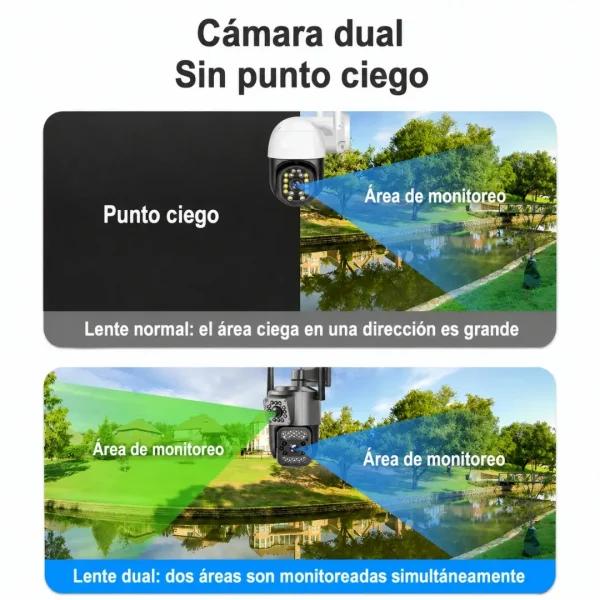 Cámara PTZ WiFi con iluminación para vigilancia nocturna