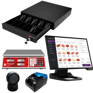 Sistema POS con balanza para venta de frutas, verduras y productos comercializados por peso, con balanza Certificación OIML.