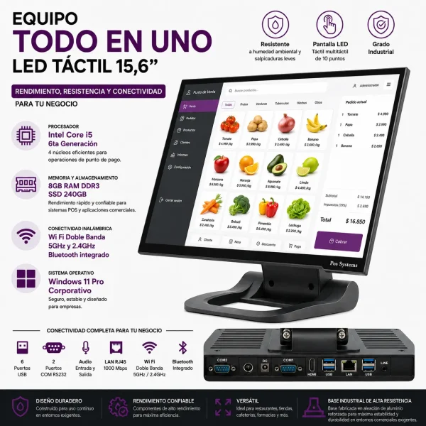 sistema pos tactil ideal para ventas por peso liquida desde pantalla